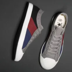 Men's Flat Breathable Canvas Shoes Men Low Lace-up Casual Sneakers