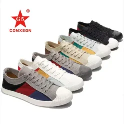 Alternative view of Men's Flat Breathable Canvas Shoes Men Low Lace-up Casual Sneakers
